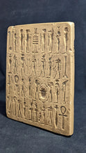 Load image into Gallery viewer, Egyptian hieroglyphics Fragment Sculptural wall relief plaque www.Neo-Mfg.com 9&quot; Museum reproduction
