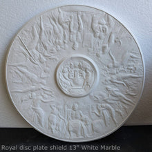 Load image into Gallery viewer, Roman Greek Royal disc Parthenon plate shield Sculptural wall relief plaque www.Neo-Mfg.com 13&quot; museum reproduction
