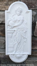 Load image into Gallery viewer, Roman Greek Carved nymph Fountain of Innocents Danaides of Argos Water Figure Sculptural Wall frieze plaque relief www.Neo-Mfg.com 15.125&quot;
