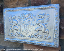 Load image into Gallery viewer, Coat of arms Rampant Griffin w/ double head phoenix wall plaque relief statue sculpture 14.5&quot; www.Neo-Mfg.com
