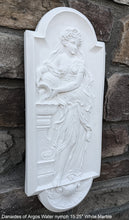 Load image into Gallery viewer, Roman Greek Carved nymph Fountain of Innocents Danaides of Argos Water Figure Sculptural Wall frieze plaque relief www.Neo-Mfg.com 15.125&quot;
