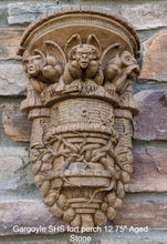 Load image into Gallery viewer, Gargoyle SHS fort perch wall Shelf corbel Grotesque goblin sculpture www.NEO-MFG.com 12.75&quot;
