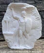 Load image into Gallery viewer, Roman Greek Spartan Leonidas battle of thermopylae Sculptural Wall frieze plaque Fragment relief www.Neo-Mfg.com 14&quot;
