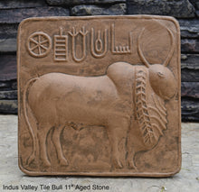 Load image into Gallery viewer, Indus Valley Bull Ox sculpture wall plaque Mohenjo-Daro seal Pashupati www.NEO-MFG.com 11&quot;
