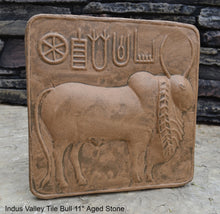 Load image into Gallery viewer, Indus Valley Bull Ox sculpture wall plaque Mohenjo-Daro seal Pashupati www.NEO-MFG.com 11&quot;
