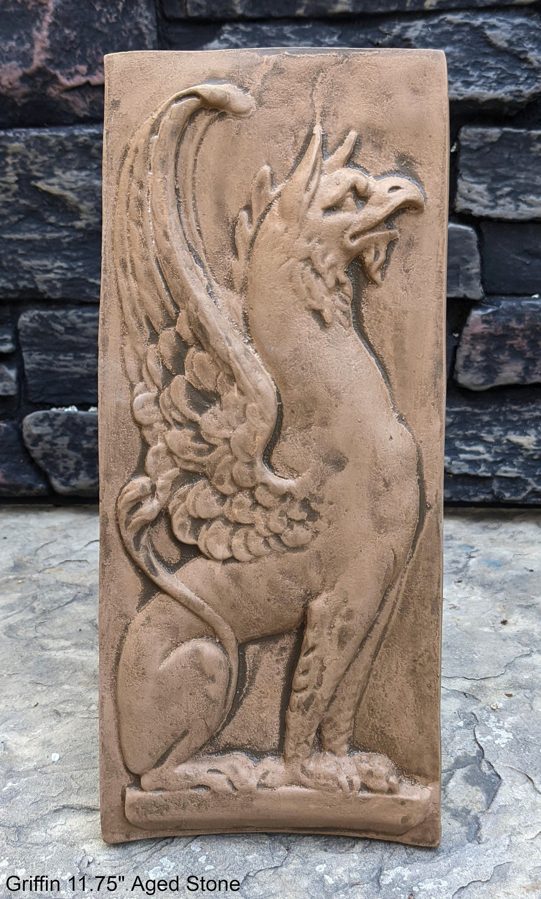 Griffin gryphon Winged wall Sculpture plaque 11.75