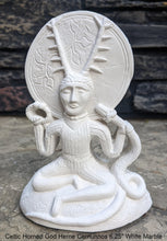 Load image into Gallery viewer, Wiccan Celtic Horned God Herne Cernunnos Wall Plaque Sculpture Pagan 6.25&quot; www.Neo-Mfg.com mythical
