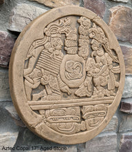 Load image into Gallery viewer, History Mayan Aztec Copal ball court scoreboard Sculptural wall relief plaque 17&quot; www.Neo-Mfg.com
