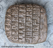 Load image into Gallery viewer, Sumerian Cuneiform tablet Ebla kingdom Royal Palace Sculptural reproduction plaque www.Neo-Mfg.com 4&quot; Museum reproduction
