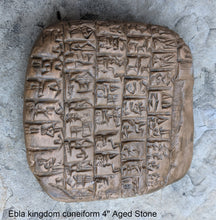 Load image into Gallery viewer, Sumerian Cuneiform tablet Ebla kingdom Royal Palace Sculptural reproduction plaque www.Neo-Mfg.com 4&quot; Museum reproduction
