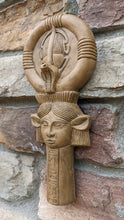 Load image into Gallery viewer, Egyptian Ankh Key Of Life Goddess Hathor sculpture carving www.NEO-MFG.com 9.8&quot;
