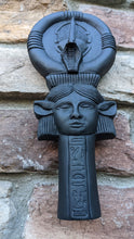 Load image into Gallery viewer, Egyptian Ankh Key Of Life Goddess Hathor sculpture carving www.NEO-MFG.com 9.8&quot;
