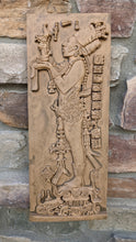 Load image into Gallery viewer, Aztec Mayan Chambalu Temple foliated cross Center left K&#39;inich Kan Bahlam II carving wall plaque www.Neo-Mfg.com home decor art 11.5&quot; L18
