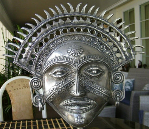 Peru Inca Mesoamerican Sun temple mask carving Sculptural wall relief plaque www.Neo-Mfg.com