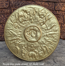 Load image into Gallery viewer, Roman Greek Royal disc Parthenon plate shield Sculptural wall relief plaque www.Neo-Mfg.com 13&quot; museum reproduction
