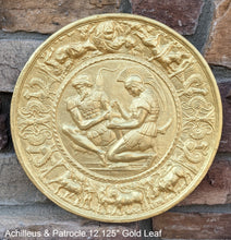 Load image into Gallery viewer, Roman Greek Achilleus &amp; Patrocle sculptural Wall frieze plaque relief www.Neo-Mfg.com 12.125&quot;
