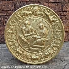 Load image into Gallery viewer, Roman Greek Achilleus &amp; Patrocle sculptural Wall frieze plaque relief www.Neo-Mfg.com 12.125&quot;
