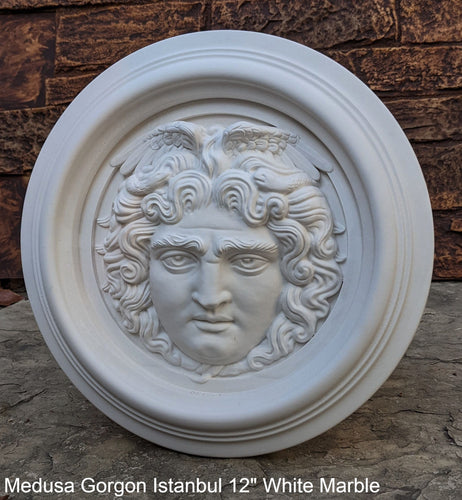 Medusa Gorgon Istanbul Artifact Carved wall plaque Sculpture Statue 12