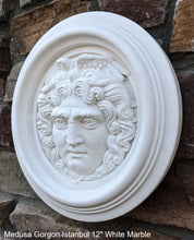 Load image into Gallery viewer, Medusa Gorgon Istanbul Artifact Carved wall plaque Sculpture Statue 12&quot; www.Neo-Mfg.com high relief
