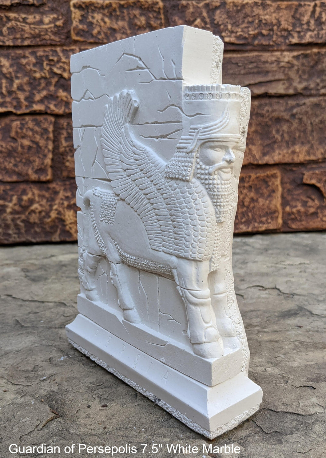 Historical Assyrian Lamassu Persian winged bull Guardian of Persepolis relief sculpture ancient replica Sculpture www.Neo-Mfg.com 7.5