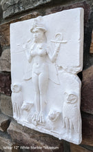 Load image into Gallery viewer, Babylonian Burney Relief Queen of Night GODDESS ISHTAR Mesopotamia Sculptural relief carving plaque www.Neo-Mfg.com 12&quot;
