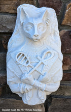 Load image into Gallery viewer, Egyptian Bastet cat fragment torso Sculptural wall relief bust www.Neo-Mfg.com 16.75&quot;
