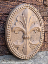 Load image into Gallery viewer, Decor Oval FLEUR De Lis tuscan art wall sculpture plaque 16&quot; www.NEO-MFG.com
