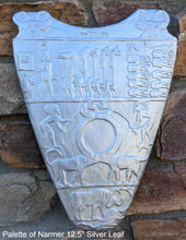 Load image into Gallery viewer, History Egyptian Palette of Narmer Sculptural wall relief www.Neo-Mfg.com 12.5&quot; back side
