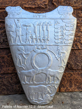 Load image into Gallery viewer, History Egyptian Palette of Narmer Sculptural wall relief www.Neo-Mfg.com 12.5&quot; back side
