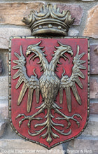 Load image into Gallery viewer, Decor Coat of Arms 2 Eagle Crown wall plaque sign 19&quot; Grand www.Neo-Mfg.com home garden decor art medieval
