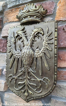 Load image into Gallery viewer, Decor Coat of Arms 2 Eagle Crown wall plaque sign 19&quot; Grand www.Neo-Mfg.com home garden decor art medieval
