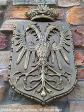 Load image into Gallery viewer, Decor Coat of Arms 2 Eagle Crown wall plaque sign 19&quot; Grand www.Neo-Mfg.com home garden decor art medieval
