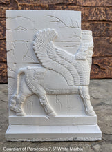 Load image into Gallery viewer, Historical Assyrian Lamassu Persian winged bull Guardian of Persepolis relief sculpture ancient replica Sculpture www.Neo-Mfg.com 7.5&quot;
