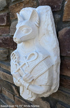 Load image into Gallery viewer, Egyptian Bastet cat fragment torso Sculptural wall relief bust www.Neo-Mfg.com 16.75&quot;
