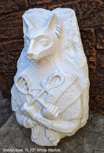 Load image into Gallery viewer, Egyptian Bastet cat fragment torso Sculptural wall relief bust www.Neo-Mfg.com 16.75&quot;
