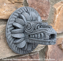 Load image into Gallery viewer, History Feathered Serpent Head of Quetzalcoaltl Aztec Maya Artifact Carved Sculpture Statue 5&quot; www.Neo-Mfg.com
