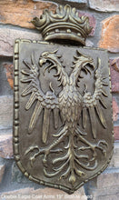 Load image into Gallery viewer, Decor Coat of Arms 2 Eagle Crown wall plaque sign 19&quot; Grand www.Neo-Mfg.com home garden decor art medieval
