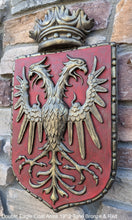 Load image into Gallery viewer, Decor Coat of Arms 2 Eagle Crown wall plaque sign 19&quot; Grand www.Neo-Mfg.com home garden decor art medieval
