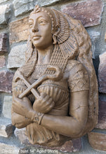 Load image into Gallery viewer, Egyptian Cleopatra fragment torso Sculptural wall relief bust www.Neo-Mfg.com 14&quot;
