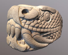 Load image into Gallery viewer, Serpent Quetzalcoaltl bust Aztec Maya Artifact Carved Sculpture Statue 10&quot; www.Neo-Mfg.com
