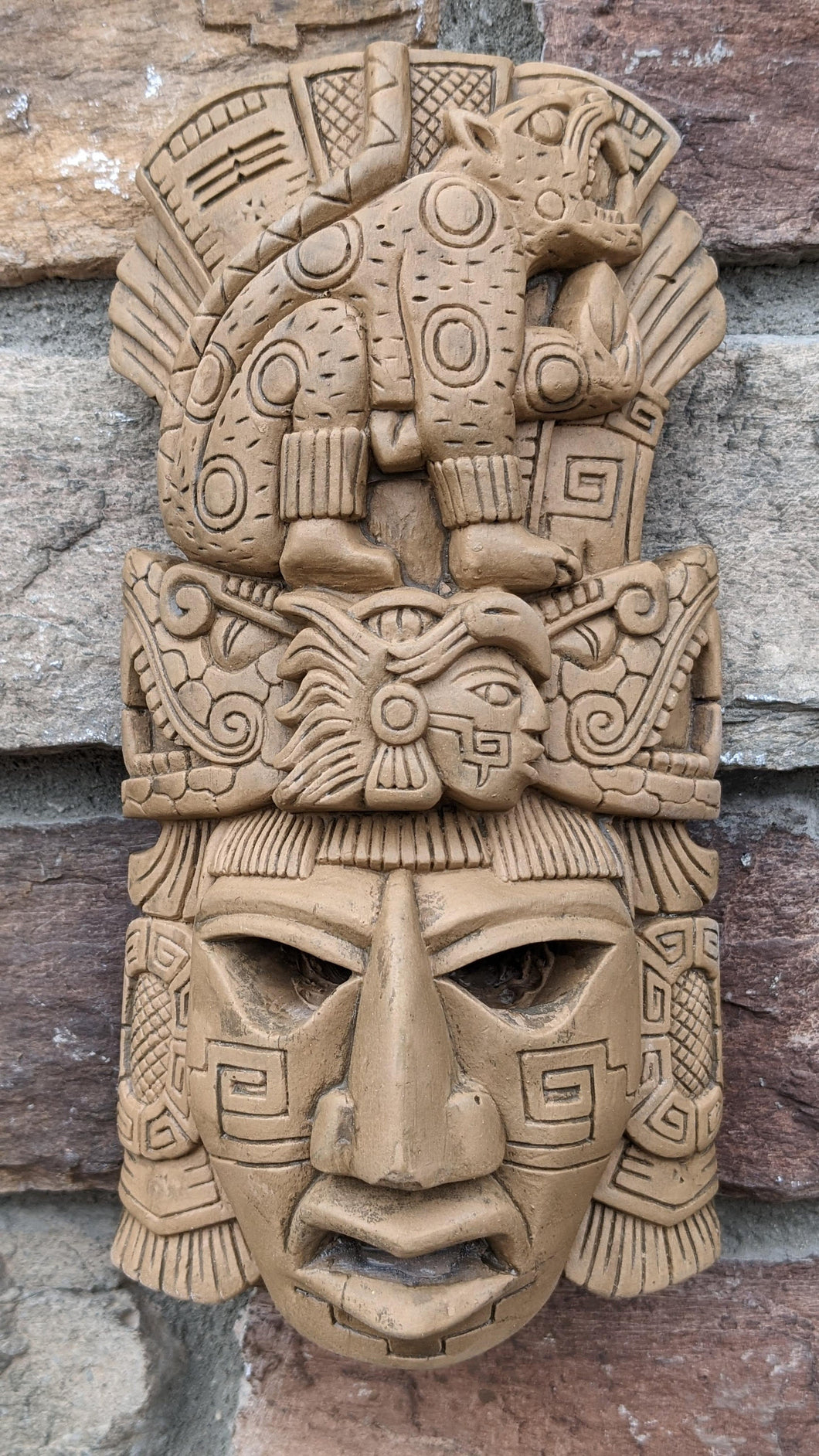 History Aztec Maya Jaguar Thunderbird glyph Artifact mask Sculpture Statue www.Neo-Mfg.com 8.5