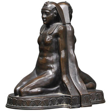 Load image into Gallery viewer, Egyptian kneeling female carving sculpture statue bookend revival Peinlich 7.5&quot; www.NEO-MFG.com sold as one - each
