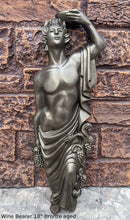 Load image into Gallery viewer, Roman Greek Wine Bearer Figure Sculptural Wall relief www.Neo-Mfg.com 18&quot; tall
