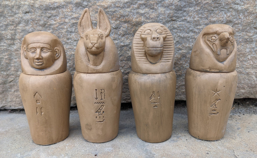 Egyptian Canopic Jar 4 pc set 4.5