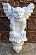 Load image into Gallery viewer, Gargoyle wall corbel Grotesque goblin sculpture www.NEO-MFG.com winged beast 10.5&quot;
