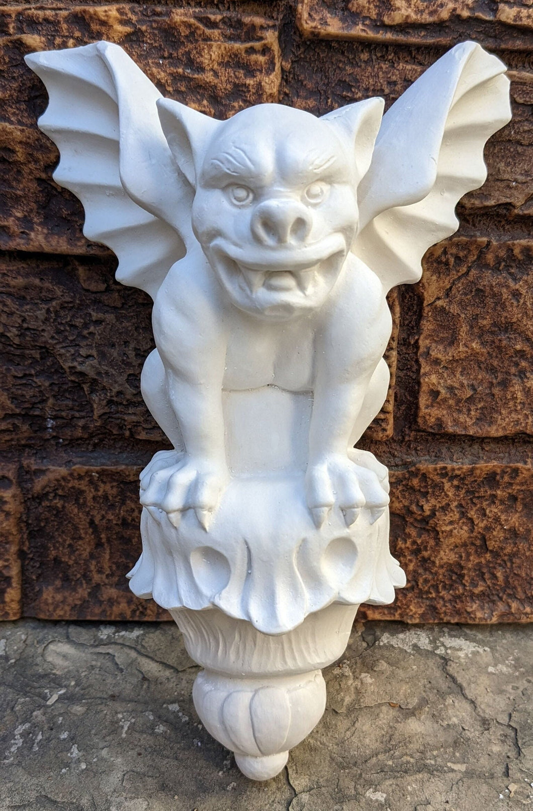 Gargoyle wall corbel Grotesque goblin sculpture www.NEO-MFG.com winged beast 10.5