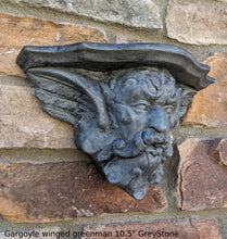 Load image into Gallery viewer, Gargoyle winged greenman shelf sculpture wall plaque www.NEO-MFG.com 10.5&quot;
