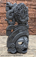 Load image into Gallery viewer, History Aztec Maya Artifact mask Sun Stone &amp; Serpents Sculpture Statue 10&quot; Tall www.Neo-Mfg.com
