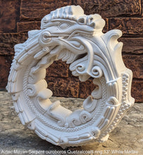 Load image into Gallery viewer, Serpent ouroboros Quetzalcoaltl ring Aztec Maya Artifact Carved Sculpture wall plaque relief 13&quot; www.Neo-Mfg.com
