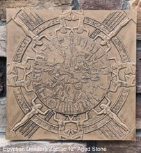 Load image into Gallery viewer, Egyptian Dendera Zodiac CALENDAR Sculptural wall relief plaque 12&quot; Museum Quality www.Neo-Mfg.com
